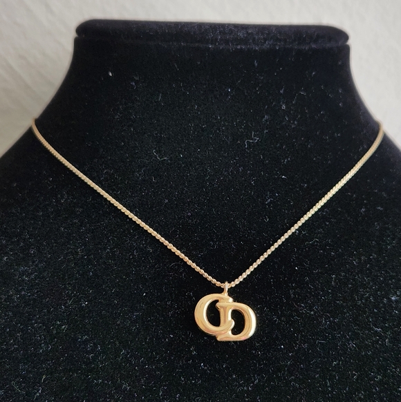 Christian Dior CD Logo Gold Plated Necklace